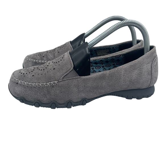 Skechers Relaxed Fit Bikers Traffic Loafers Flats Charcoal Suede Womens 7.5 - Picture 1 of 8
